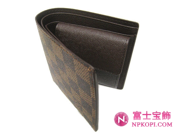 (LOUIS VUITTON)ルイヴィトン ブランドコピー ダミエ財布メンズ二折り小銭付きポルトフォイユマルコ N61675